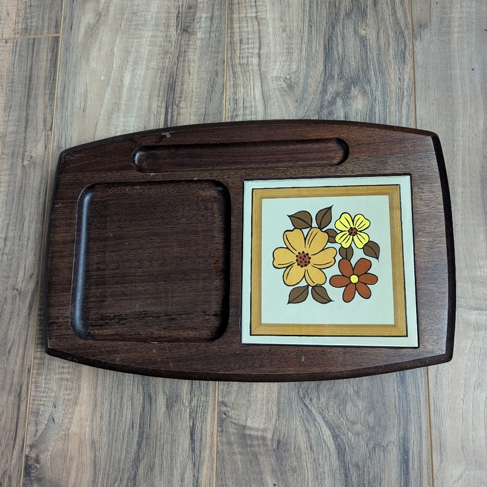 Vintage Wood Hot/Cold Board Or Cheese Board. Made In Japan.